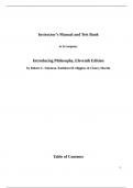 Instructor’s Manual and Test Bank to Accompany Introducing Philosophy, Eleventh Edition by Robert C. Solomon, Kathleen M. Higgins, & Clancy Martin Table of