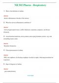 NR 502 Pharm - Respiratory  (Latest 2024 / 2025) Questions and Answers (Verified Answers)