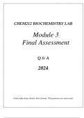 CHEM212 BIOCHEMISTRY LAB MODULE 3 LACTASE ENZYMATIC ACTIVITY COMPREHENSIVE FINAL EXAM