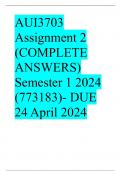 AUI3703 Assignment 2 (COMPLETE ANSWERS) Semester 1 2024 (773183)- DUE 24 April 2024