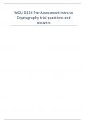 WGU D334 Pre-Assessment Intro to Cryptography trial questions and answers