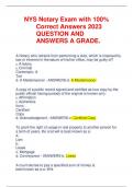 NYS Notary Exam with 100% Correct Answers 2023 QUESTION AND ANSWERS A GRADE.      A Notary who refrains from performing a duty, which is imposed by law or inherent in the nature of his/her office, may be guilty of? a. A felony b. Criminal Contempt c. A To