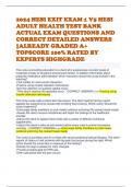 2024 HESI EXIT EXAM 1 V5 HESI ADULT HEALTH TEST BANK ACTUAL EXAM QUESTIONS AND CORRECT DETAILED ANSWERS |ALREADY GRADED A+ TOPSCORE 100% RATED BY EXPERTS HIGHGRADE 