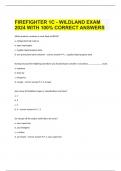  FIREFIGHTER 1C - WILDLAND EXAM 2024 WITH 100% CORRECT ANSWERS
