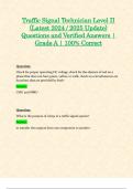 IMSA / Traffic Signal Technician Level II (Latest 2024 / 2025 Updates STUDY BUNDLE WITH COMPLETE SOLUTIONS) Questions and Verified Answers | Grade A | 100% Correct