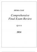 HFMA CSAF COMPREHENSIVE EXAM REVIEW Q & A 2024