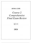 HFMA CSPR COURSE 2 ESSENTIALS OF MEDICARE & MEDICAID MANAGED CARE COMPREHENSIVE EXAM