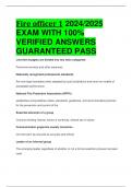 BEST REVIEW Fire officer 1 2024/2025  EXAM WITH 100%  VERIFIED ANSWERS  GUARANTEED PASS