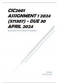 CIC2601 Assignment 1 2024 (571307) - DUE 30 April 2024