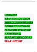 NRSG 257 INFORMATICS EXAM WITH QUESTIONS AND CORRECT DETAILED ANSWERS (VERIFIED ANSWERS) || ALREADY GRADED A+ 2024 NEWEST