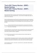 Tina's IDC Theory Review - (RDP) - Needs Sorting Study Guide Test 2024.