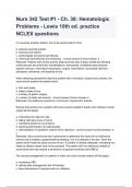 Nurs 342 Test #1 - Ch. 30_ Hematologic Problems - Lewis 10th ed. practice NCLEX