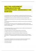  WGU PRE-ASSESSMENT: COMMUNICATION AND ORGANIZATIONAL AWARENESS D 048 EXAM 2024 