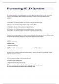 Pharmacology NCLEX Questions Exam With Explanations Of Answers 100% Guaranteed A+.