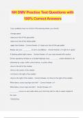 NH DMV Practice Test Questions with 100% Correct Answers