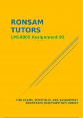 LML4805 ASSIGNMENT 02 ANSWERS semester 1 2024. This document contains well answered and unique answers that will help you score a very good mark, contact 0/6/7/1/1/8/9/0/5/9 for further assistance.