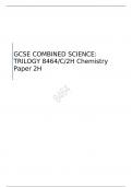 AQA  GCSE COMBINED SCIENCE: TRILOGY   Chemistry Paper 2H  MARK SCHEME FOR JUNE 2023   8464/C/2H