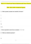 WGU C173 Final Exam Practice Questions and Answers 2024 / 2025 | 100% Verified Answers