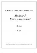 CHEM121 GENERAL CHEMISTRY MODULE 3 COMPREHENSIVECHEM121 GENERAL CHEMISTRY MODULE 3 COMPREHENSIVE FINAL ASSESSMENT REVIEWFINAL ASSESSMENT REVIEW