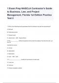1 Exam Prep NASCLA Contractor's Guide to Business, Law, and Project Management, Florida 1st Edition Practice Test 2