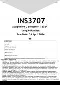 INS3707 Assignment 2 (ANSWERS) Semester 1 2024 - DISTINCTION GUARANTEED.