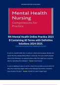 RN Mental Health Online Practice 2023 B Containing 60 Terms with Definitive Solutions 2024-2025.