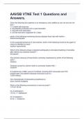 AAVSB VTNE Test 1 Questions and Answers.