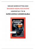 Tentamen samenvatting 2024 Basisboek Bedrijfseconomie hele boek, super compact, leestijd 40 min