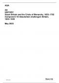  AQA as history stuart britain and the crisis of monarchy, 1603 â€“1702 component 1d absolutism challenged: britain, 1603â€“1649 may 2023