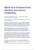 Illinois Seed Treatment Exam Questions And Answers ALL (VERIFIED) 