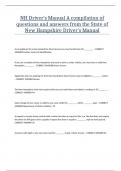 NH Driver's Manual A compilation of questions and answers from the State of New Hampshire Driver's