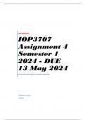 IOP3707 Assignment 4 Semester 1 2024 - DUE 13 May 2024