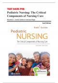 Test Bank Davis Advantage for Pediatric Nursing 2nd Edition by Kathryn Rudd: 9780803666535, All Chapters 1-22 