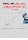 AIR ASSAULT PHASE 2 QUESTIONS WITH CORRECT ANSWERS LATEST UPDATES ACTUAL EXAM 100+ QUESTIONS AND VERIFIED ANSWERS 2024