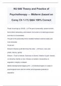 NU 646 Theory and Practice of Psychotherapy — Midterm (based on Corey Ch 1-11) Q&A 100% Correct