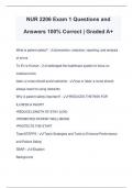 NUR 2206 Exam 1 Questions and Answers 100% Correct | Graded A+