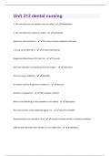 Unit 313 dental nursing Questions With Correct Solutions, Already Passed!!