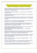 NR599: MID TERM STUDY GUIDE INFORMATION 2024 VERSION CHAMBERAIN COLLEGE OF NURSING