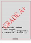 Test Bank for Human Anatomy and Physiology 11th Edition                                Marieb WITH QUESTIONS AND ANSWERS WELL EXPLAINED AND 100% VERIFIED HIGH QUALITY[RATED A+] LATEST UPDATE 2024