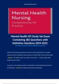 Mental Health ATI Study Set Exam Containing 282 Questions with Definitive Solutions 2024-2025.