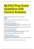 MLPAO Prep Exam Questions with Correct Answers