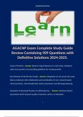 AGACNP Exam Complete Study Guide Review Containing 909 Questions with Definitive Solutions 2024-2025.