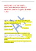 GALEN NUR 242 EXAM 3 WITH  QUESTIONS AND WELL VERIFIED  ANSWERS [GRADED A+] [ACTUAL EXAM  100%]