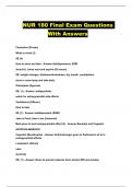 NUR 180 Final Exam Questions With Answers