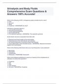 Urinalysis and Body Fluids Comprehensive Exam Questions & Answers 100% Accurate!