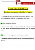 NASM Certified Nutrition Coach (CNC) Final Exam Questions and Answers (2024 / 2025) (Verified Answers)