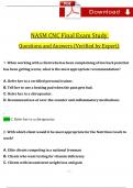 NASM Certified Nutrition Coach (CNC) Final Exam Study Guide Questions and Answers (2024 / 2025) (Verified Answers)