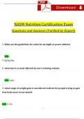 NASM Nutrition Certification Exam Questions and Answers (2024 / 2025) (Verified Answers)