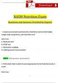 NASM Nutrition Exam Questions and Answers (2024 / 2025) (Verified Answers)