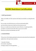 NASM Nutrition Certification Exam Study Guide Questions and Answers (2024 / 2025) (Verified Answers) 